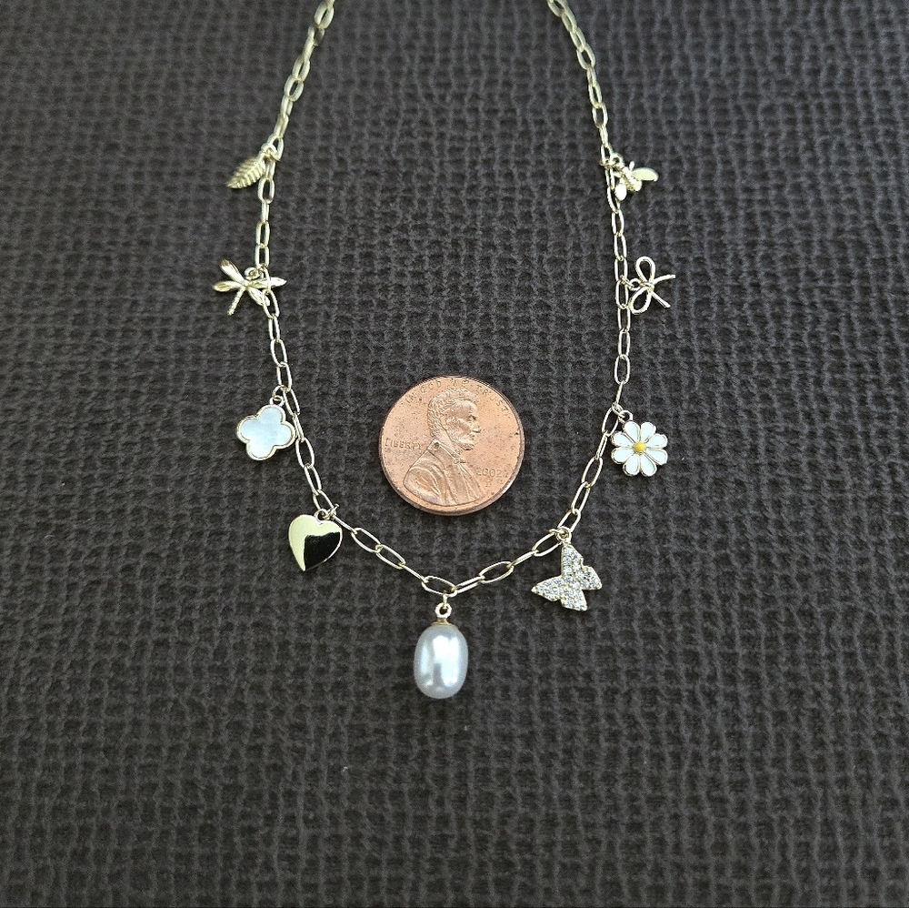 Argento Vivo Dainty Gold💛 Stationary Charms Necklace - NWT - Picture 12 of 15